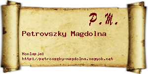 Petrovszky Magdolna névjegykártya